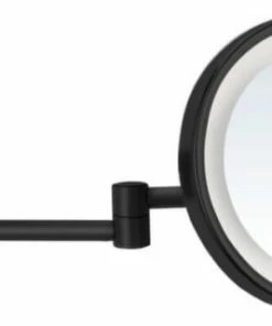 Wholesale 👏 Nameeks Matte Black Wall Mounted 5x Magnifying Mirror With LED, Hardwired 🎉