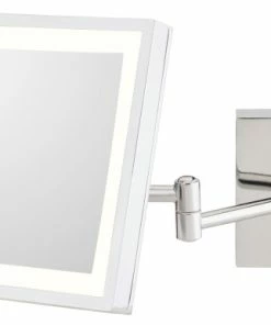 Hot Sale 🛒 Aptations Square Rechargeable LED Lighted Wall Makeup Mirror, Chrome, Warmwhite Light 3500 🤩