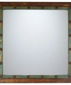 Budget 🛒 Mexican Imports Rustic Mirror, Blue Sierra Vanity Accent Mirror-30x30 Inches 🔥