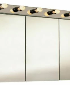 Buy 🎁 Ketcham Medicine Cabinets/Fred Silver & Company Tri-View With Light Surface Mounted Medicine Cabinet, 48"x40", Polished Edge 🎉