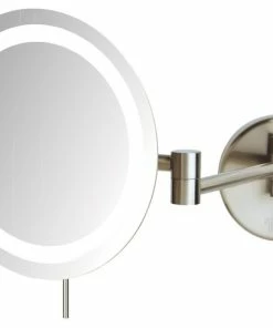 Best reviews of 🧨 Jerdon Sharper Image 8.5" LED Lighted Wall Mirror With 8X Mag, Nickel 🔥