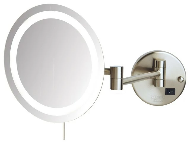 Best reviews of ๐งจ Jerdon Sharper Image 8.5" LED Lighted Wall Mirror With 8X Mag, Nickel ๐ฅ