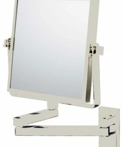 Promo 🧨 Aptations Square Double Arm Wall Mirror With 3x And 1x Magnification, Polished Nickel ⌛