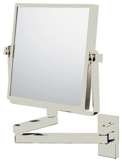 Promo ๐งจ Aptations Square Double Arm Wall Mirror With 3x And 1x Magnification, Polished Nickel โ