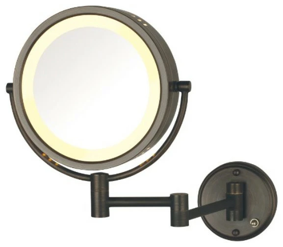 Coupon 🎁 Jerdon HL75BZD Hard-Wired 8.5-Inch Two-Sided Lighted Wall Mount Mirror W/ 8x Mag 🔥