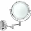 Wholesale 🥰 Jerdon HL65ND Hard-Wired 8-Inch Two-Sided Swivel Halo Lighted Wall Mount Mirror, 👍