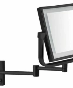 Hot Sale ✨ Nameeks Matte Black Double Face LED 5x Magnifying Mirror, Hardwired 😍