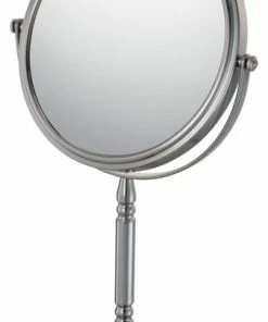 New 👏 Aptations Recessed Base Free Standing Mirror With 5x And 1x Magnification, Brushed Nickel 👏