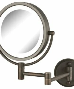 Deals 🧨 Jerdon 8.5" LED Lighted Wall Mirror With 8X-1X Mag, Bronze 👏