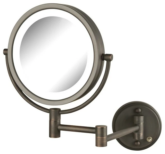Deals ๐งจ Jerdon 8.5" LED Lighted Wall Mirror With 8X-1X Mag, Bronze ๐